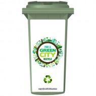 For A Green City Recycle Wheelie Bin Sticker Panel